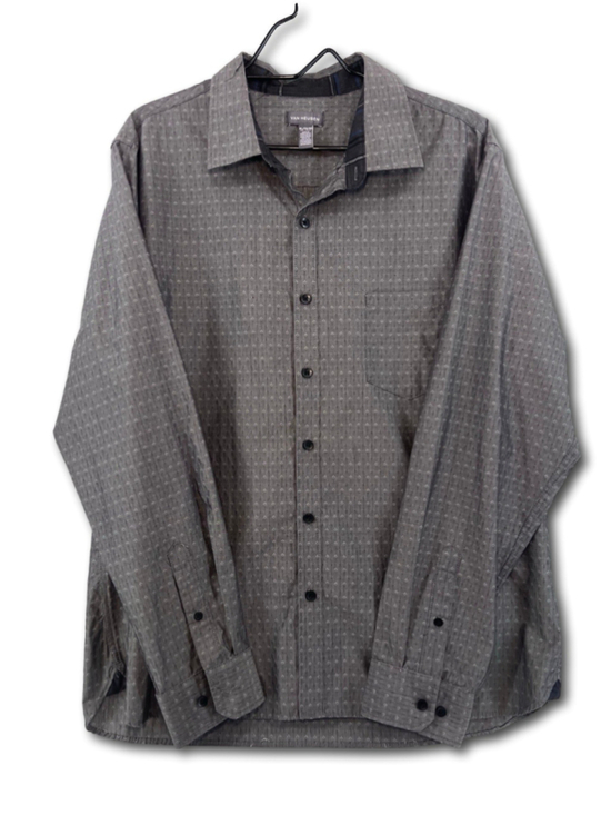 Van Heusen Other - Van Heusen Wrinkle Free Button Down Shirt Long Sleeve Gray Mens Size Large